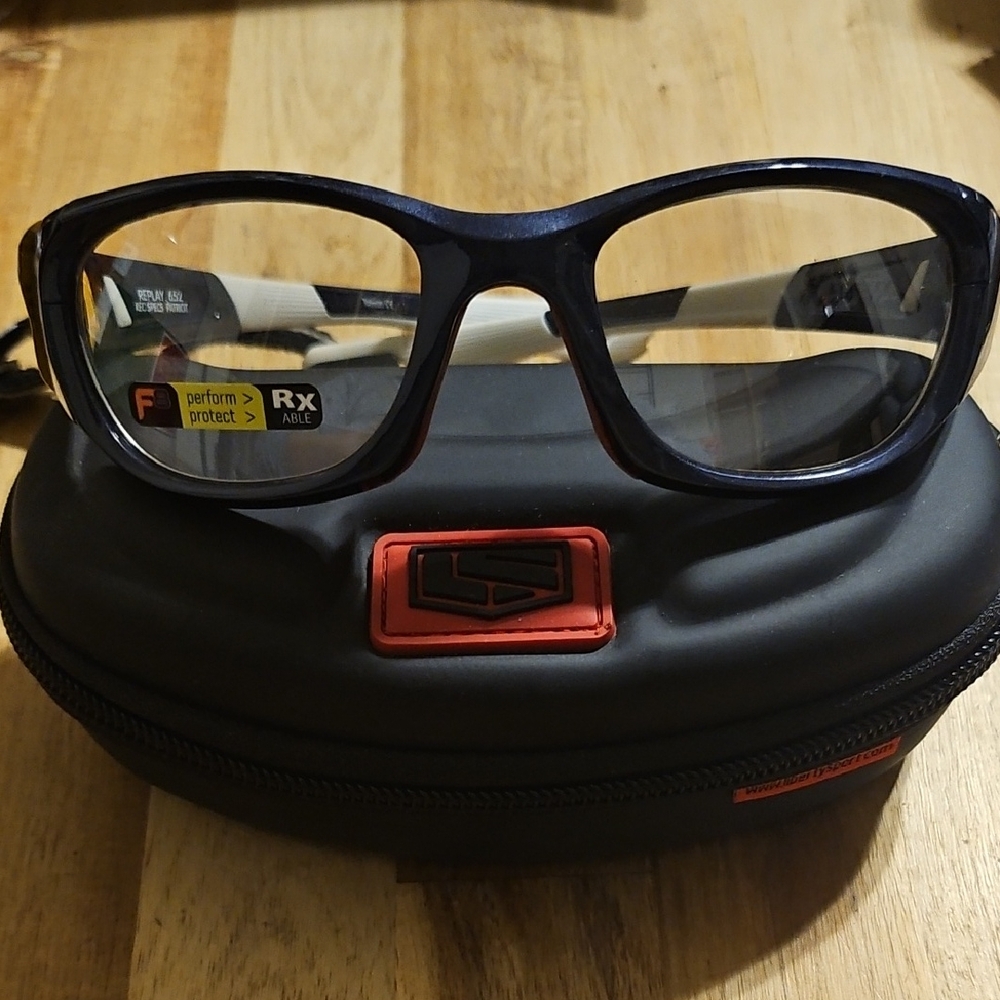 RecSpecs Dark Blue Glasses with Black Case (New)